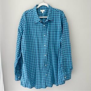Sonoma (XXL) Two Toned Blue Gingham Long Sleeve Button Down